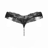 Sexy Intimates 2017 Women Lace Flowers Printing Seamless G String Underwear Fashion Lady Pearl Thongs Panties Lace Lingerie