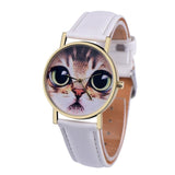 Clock Women 2017 Women Watch Cute Cat PU Leather Strap Quartz-Watch Women Girls WristWatches Women Montre Femme &03