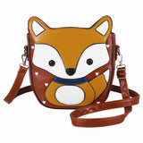 Women Cartoon Fox Campus womens bag small shoulder Leather handbag new arrival 2017 women messenger bags