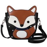 Women Cartoon Fox Campus womens bag small shoulder Leather handbag new arrival 2017 women messenger bags