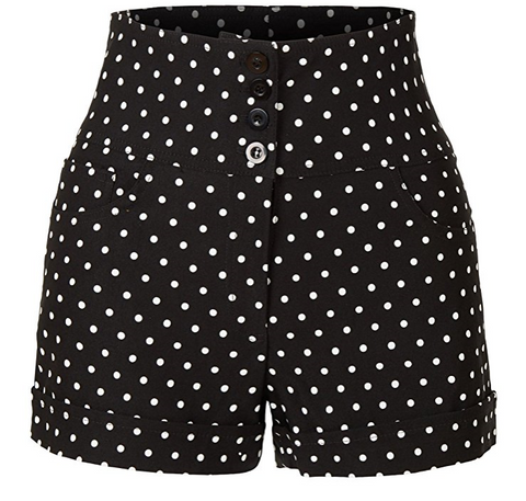 Womens High Waisted Sailor Shorts with Stretch