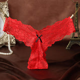 Fashion Women Lace Lace Thong Low Waist V-String Briefs G-String Underwear BK