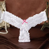 Fashion Women Lace Lace Thong Low Waist V-String Briefs G-String Underwear BK