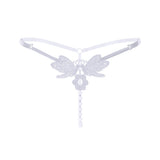 Sexy Lady Embroidery G-string V-string Panties Adjustable Size Underwear BK
