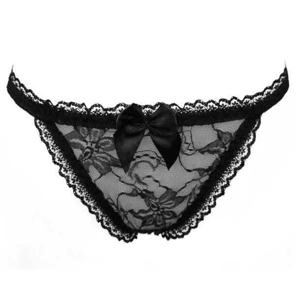 Women Sexy Lace V-String Briefs Panties Thongs G-string Lingerie Underwear BK