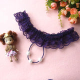 Sexy Lady Women Thongs G-string Lace Pearl Panties Lingerie Underwear BK