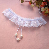 Sexy Lady Women Thongs G-string Lace Pearl Panties Lingerie Underwear BK