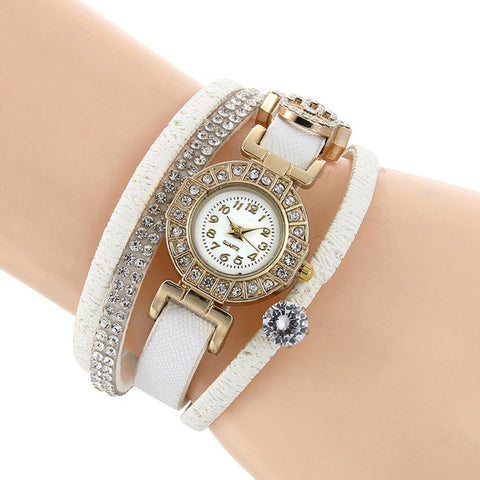 Fashion Quartz Watch Women 2017 leather Ladies Crystal Bracelet Watches Women wrist watch Clock women relogios femininos #921