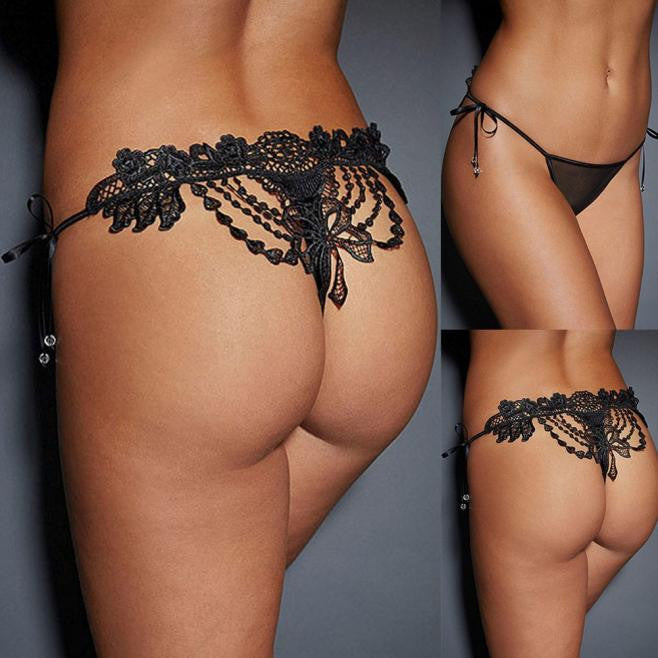 Sexy Lace Lady Briefs Lingerie Knickers G-string Thongs Panties Underwear BK