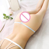 Women Sexy Briefs Underwear Pearl G-String Low Waist Thongs Lingerie BK