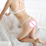 Women Sexy Briefs Underwear Pearl G-String Low Waist Thongs Lingerie BK