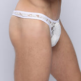 Men G-String Underwear Briefs Lace Thongs Panties Breathable Lingerie BK L