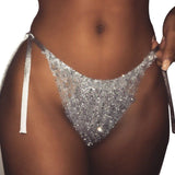 Women Sequin G-string Briefs Panties Seamless Thongs Lingerie Underwear Knickers