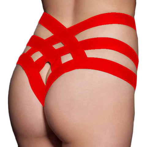 Women Bandage Open Crotch Crotchless Panties Thong  V-string Lingerie Underwear