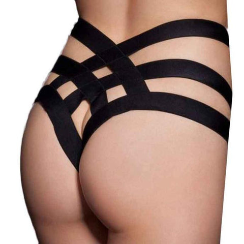 Women Bandage Open Crotch Crotchless Panties Thong  V-string Lingerie Underwear