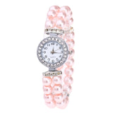 New Fashion Women Watches Casual Pearl String Quartz Wrist Rhinestone Lady bracelet Quartz-Watch Clock Female montres femme #523