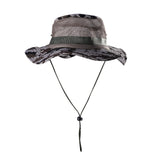 Outdoor Mesh Sunshade Fisherman Fishing Hat Sun Cap Bucket Hat with String Wide Brim Hat for Men