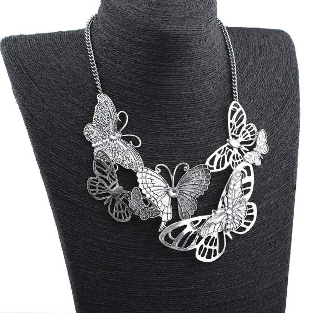 Women Butterfly Necklace Chain Jewelry