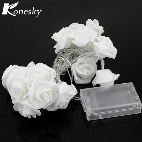 Rose LED String Lighting nightlight Flower  Battery box Party Wedding Christmas Fairy Decor