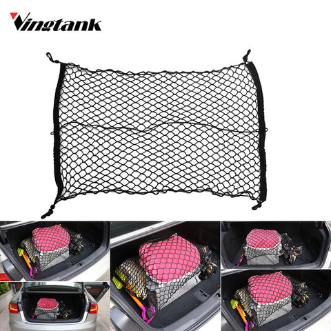 Car Storage Net String Bag Trunk Cargo String Net Bag Elastic Nylon Keep Cargo Stable With 4 Hooks 100*70CM 70CM*70CM 90CM*30CM