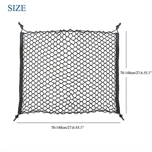 Car Storage Net String Bag Trunk Cargo String Net Bag Elastic Nylon Keep Cargo Stable With 4 Hooks 100*70CM 70CM*70CM 90CM*30CM