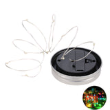 20 LED Solar Mason Can Lid Cap Light String LED Fairy Light Decorative String Light for Garden Yard Home Landscape